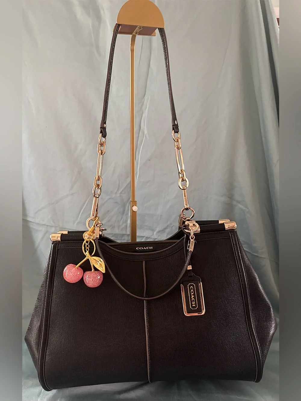 Coach 25245 Madison Caroline Women's Leather Satchel Handbag - Dark Brown